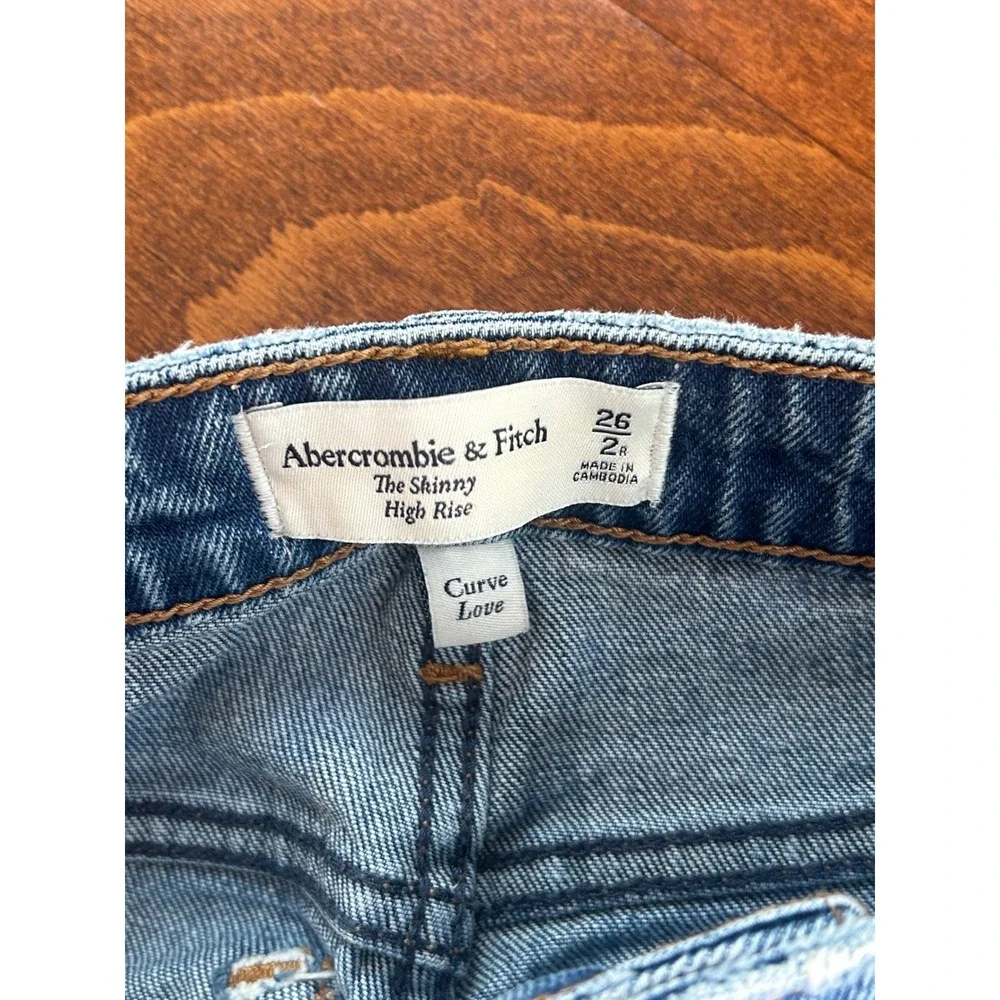 Abercrombie & Fitch Curve Love The Skinny High Rise‎ Blue Jeans Womens 26 2R